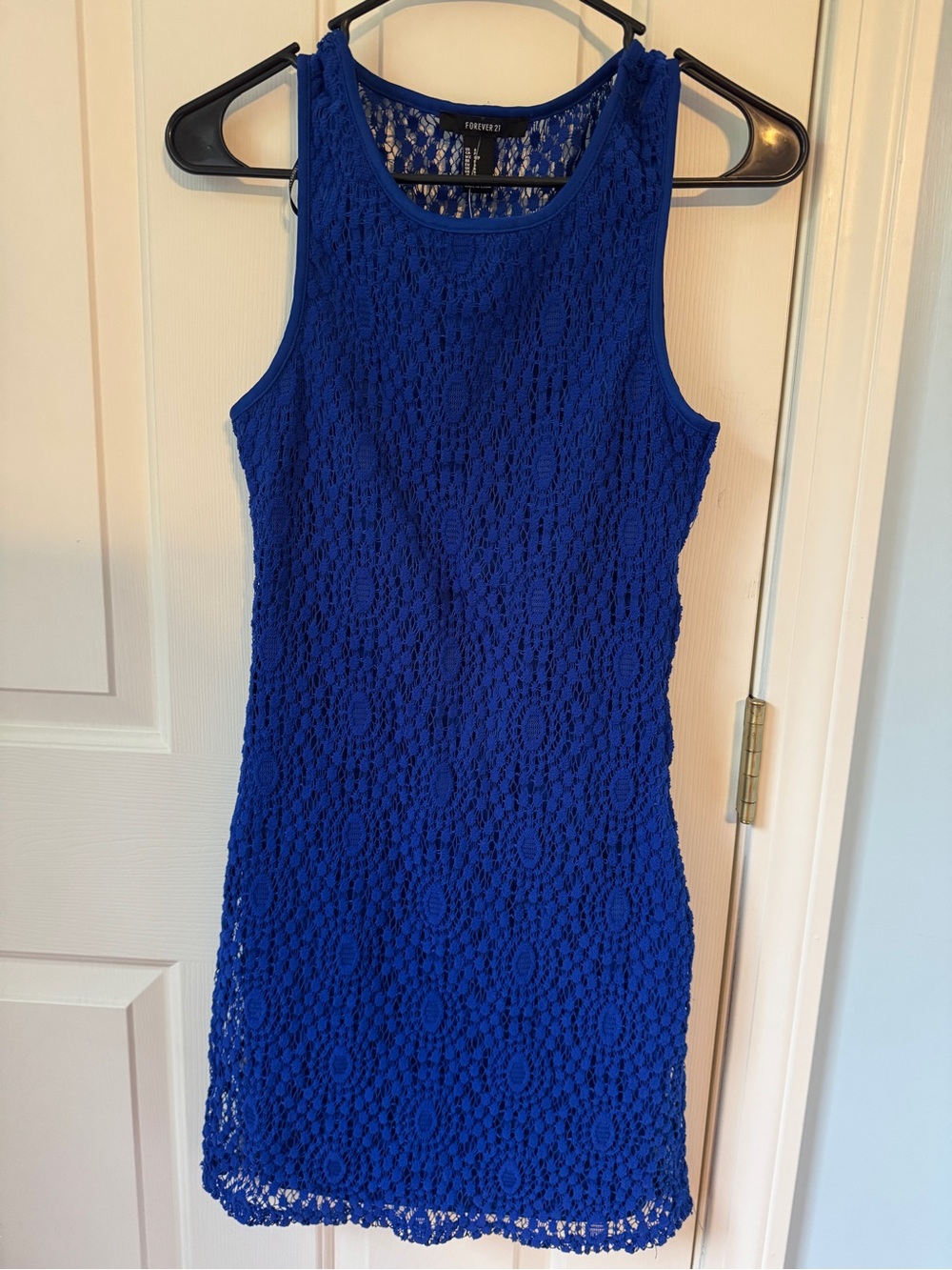 Forever 21 Royal Blue Crochet Tank Dress